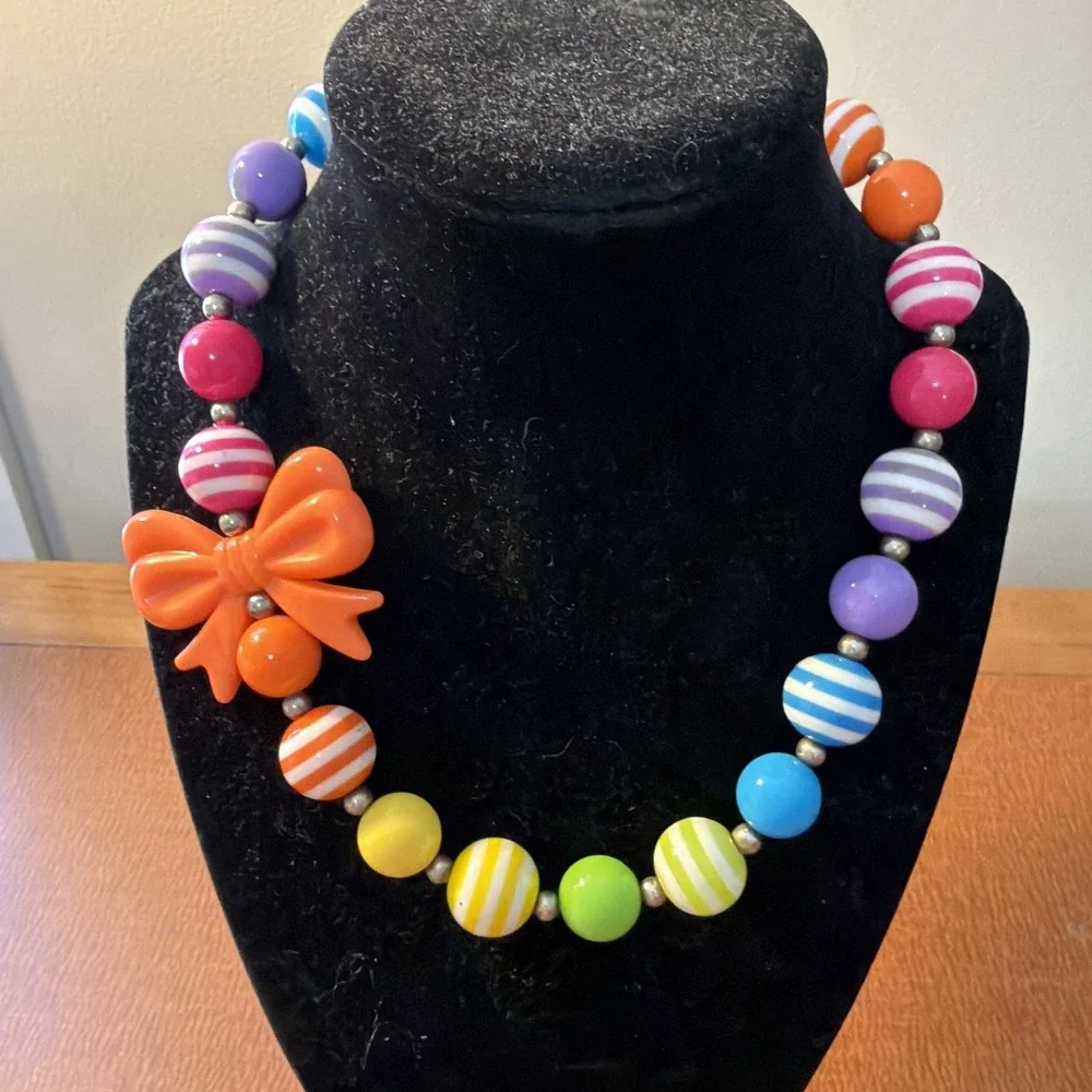 Girls‎ Bubblegum Beaded Statement Necklaces Set Of 2